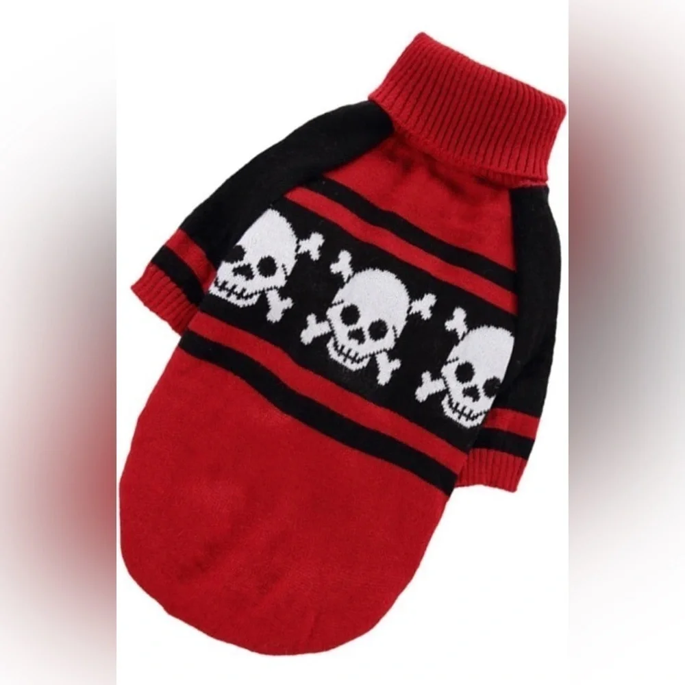 Angoily Dog Red And Black Pirate Sweater For Small Dog